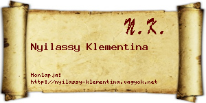 Nyilassy Klementina névjegykártya